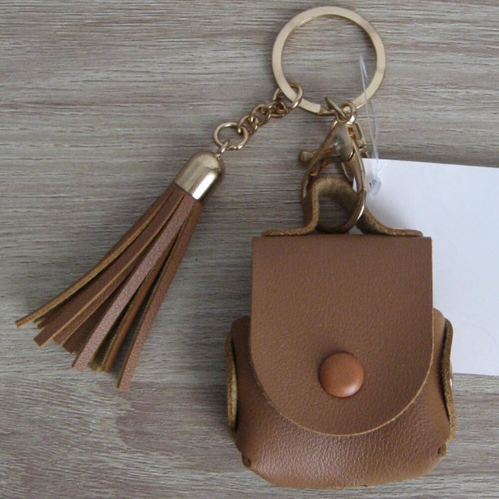 Apple AirPods Gen 1 & 2 Tassel Case Cover Bag Charm, Brown, New